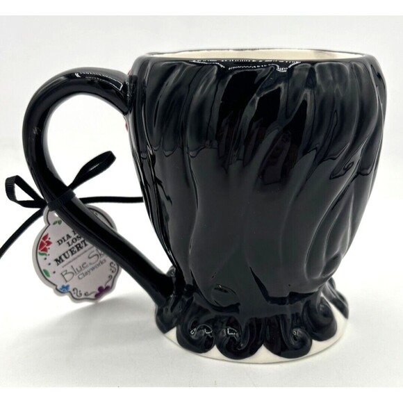Blue‎ Sky Clayworks Coffee Mug Halloween Day of the Dead Sugar Skull NWT 20oz - Picture 4 of 16